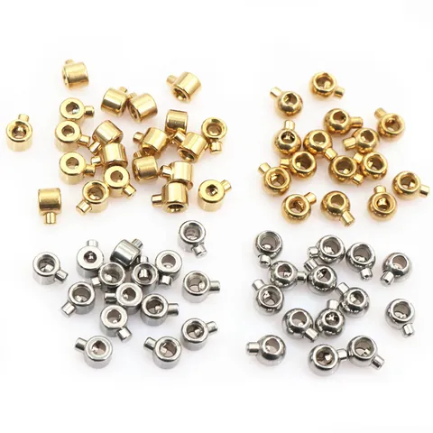 Stainless Steel Positioning Beads Clip Buckle Vacuum Electroplated Gold End Stopper DIY Jewelry Making Findings Accessories For Women Men