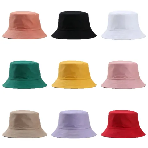Minimalist Polyester Bucket Hat For Women Men Foldable Sun Protection Casual Outdoor Summer Spring Plain Sun Hat