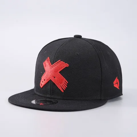 Unisex Hip Hop Snapback Hat Embroidered X Letter Flat Brim Baseball Cap Breathable Mesh Sun Shade Outdoor Streetwear Hat