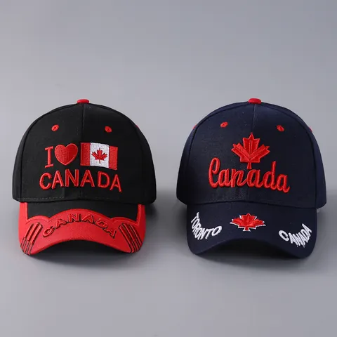 Canada Embroidery Maple Leaf Baseball Cap Adjustable Snapback Hat For Men Women Travel Souvenir Outdoor Sunshade Hat