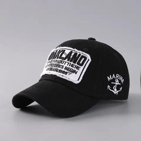 Amerikanische Retro Baumwolle Baseballkappe Für Herren Damen Verstellbar Buchstaben Patch Stickerei Gebogener Rand Outdoor Sonnenhut