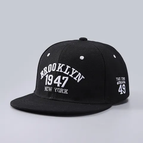 Berretto da Baseball Hip Hop Ala Piatta per Uomo Donna Ricamo 3D Brooklyn 1947 Run Cappello Snapback Streetwear Parasole Acrilico