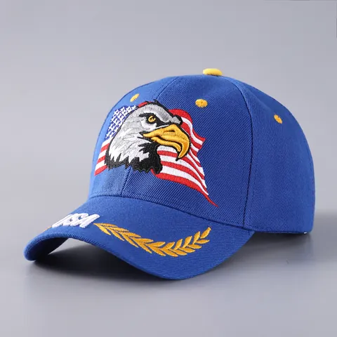 American Flag Eagle Embroidery Baseball Cap Adjustable USA Letter Hip Hop Sun Hat For Men Women Casual Outdoor Headwear