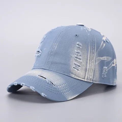 Distressed Denim Baseball Cap For Men Women Vintage Washed Cotton Adjustable Sun Hat Retro Streetwear Outdoor Sports Trucker Hat