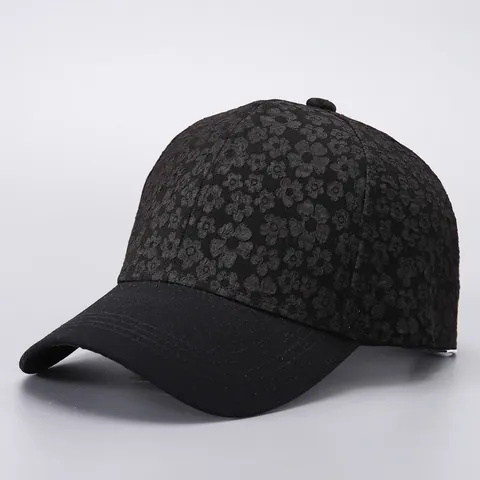 Women's Floral Baseball Cap Elegant Jacquard Print Curved Brim Sun Hat Adjustable Breathable Polyester Summer Outdoor Travel Cap