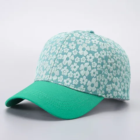 Women's Floral Baseball Cap Elegant Jacquard Print Curved Brim Sun Hat Adjustable Breathable Polyester Summer Outdoor Travel Cap