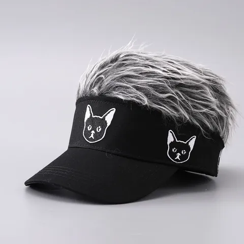 Divertente Cappello con Visiera e Parrucca in Cotone Berretto da Baseball con Capelli Finti Hip Hop Cappello da Sole Novità per Uomo Donna Festa All'aperto Viaggio