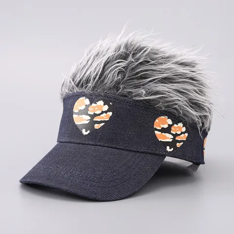 Divertente Cappello con Visiera e Parrucca in Cotone Berretto da Baseball con Capelli Finti Hip Hop Cappello da Sole Novità per Uomo Donna Festa All'aperto Viaggio