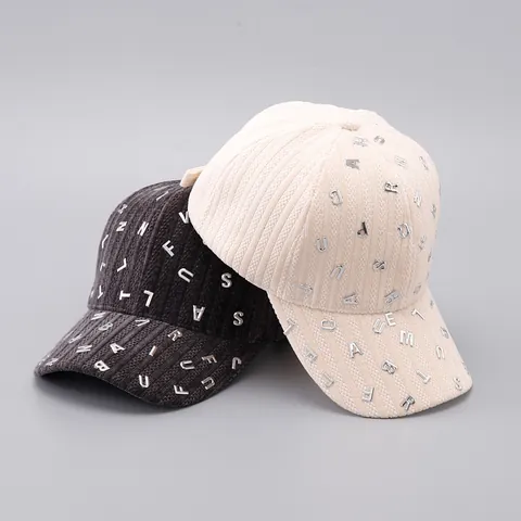 Women Winter Warm Mink Velvet Baseball Cap With Rhinestone Letters Metallic Studded Rivets Adjustable Outdoor Fashion Hat