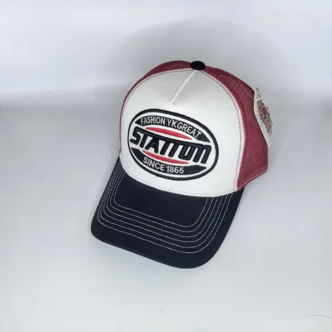 Cappello Trucker Unisex American Vintage Ricamato in Rete Traspirante Berretto da Baseball Colore a Contrasto Parasole Hip Hop Snapback Outdoor Streetwear