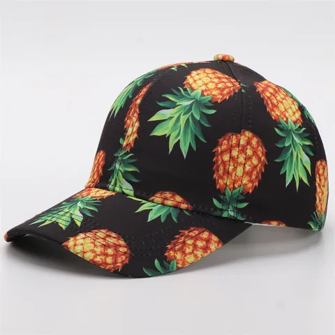 Adjustable Polyester Baseball Cap With Fruit Cactus Avocado Banana Print Breathable Casual Sun Hat For Men Women Outdoor