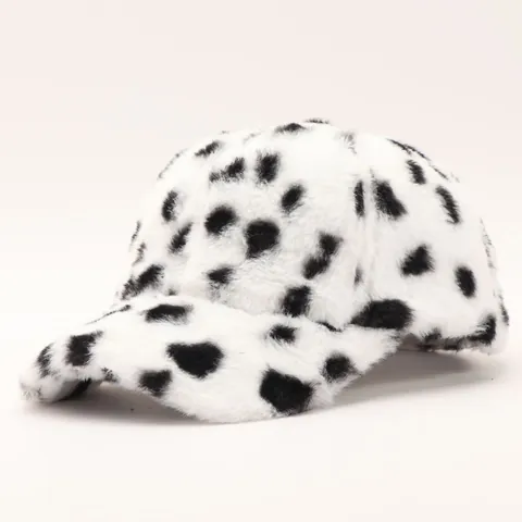 Berretto da Baseball in Peluche con Stampa Leopardata Invernale per Donna in Pelliccia Sintetica alla Moda Regolabile Cappello per Esterno Casual Termico