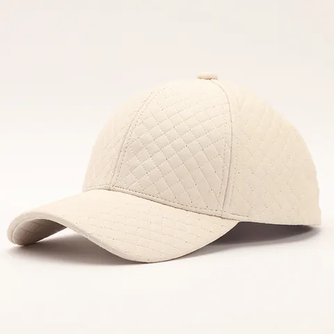 Berretto da Baseball in Pelle PU Trapuntata a Rombi per Uomo Donna Moda Pendolare Caldo Antivento Regolabile