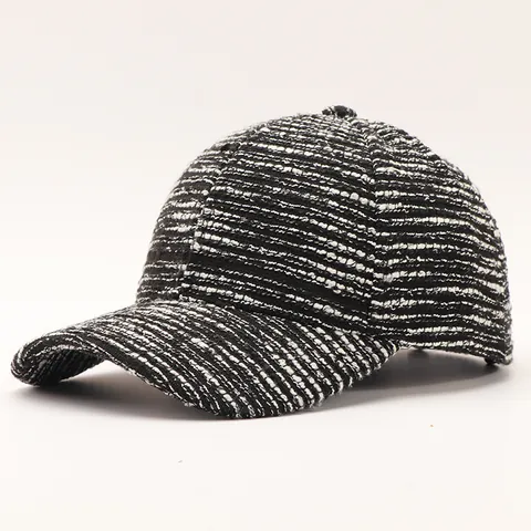 Elegant Tweed Baseball Cap For Women Japanese Style Houndstooth Plaid Metallic Thread Adjustable Autumn Winter Sun Hat