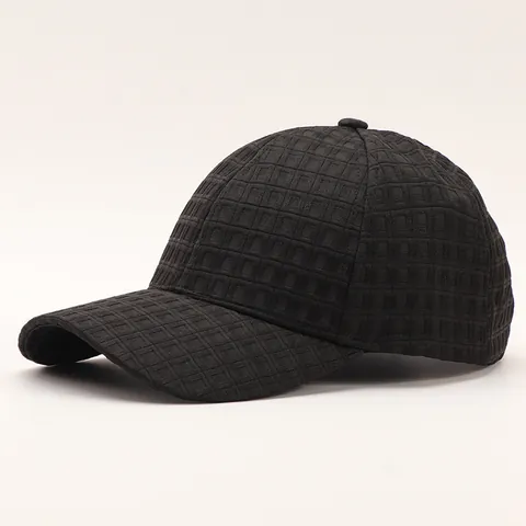 Quilted Baseball Cap Polyester Textured Geometric Pattern Sun Protection Outdoor Casual Chic Winter Warm Adjustable Hat