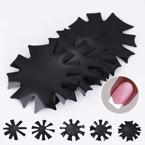 Black Plastic French Nail Smile Line Cutter V Shape Manicure Stencil Template Edge Trimmer For Professional DIY Nail Art Tool