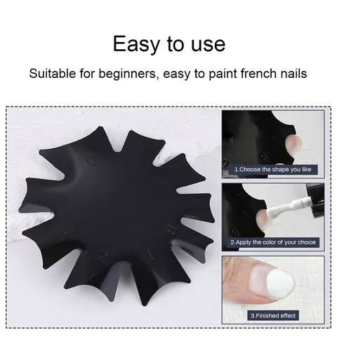 Black Plastic French Nail Smile Line Cutter V Shape Manicure Stencil Template Edge Trimmer For Professional DIY Nail Art Tool
