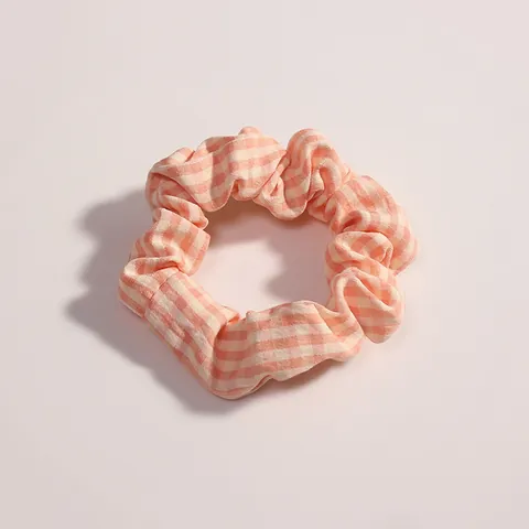 French Vintage Plaid Scrunchies Fabric Grid Checkered Elastic Hair Ties Ponytail Holder Women Fashion Hair Accessories