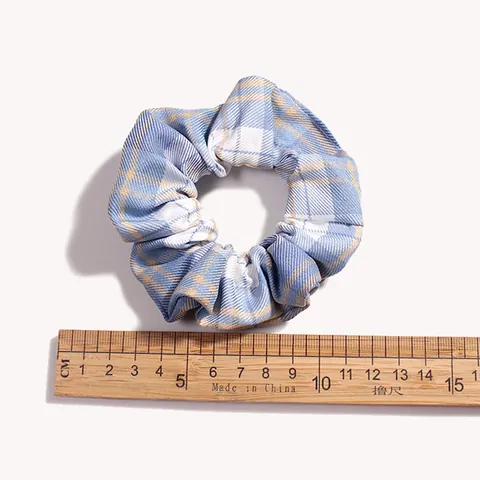 Korean Preppy Style Plaid Fabric Scrunchies Ponytail Holder Elastic Hair Ties Fashion Checkered Hair Accessories For Women Girls