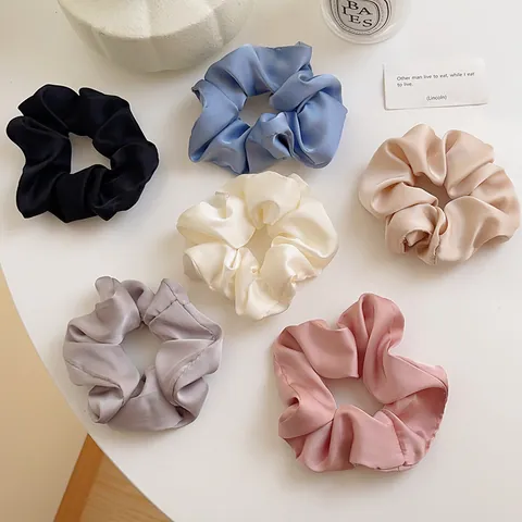 Chouchous en Satin Style Français Faux Soie Élégants Élastiques Cheveux Haute Élasticité Accessoires Cheveux Femme