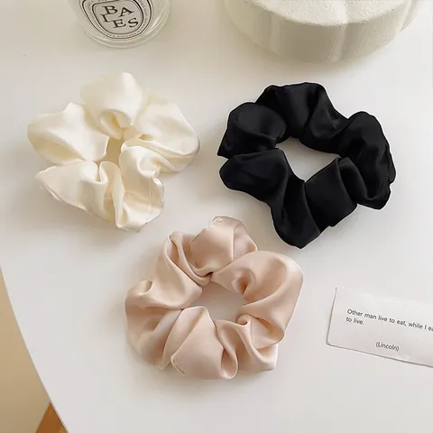 Chouchous en Satin Style Français Faux Soie Élégants Élastiques Cheveux Haute Élasticité Accessoires Cheveux Femme