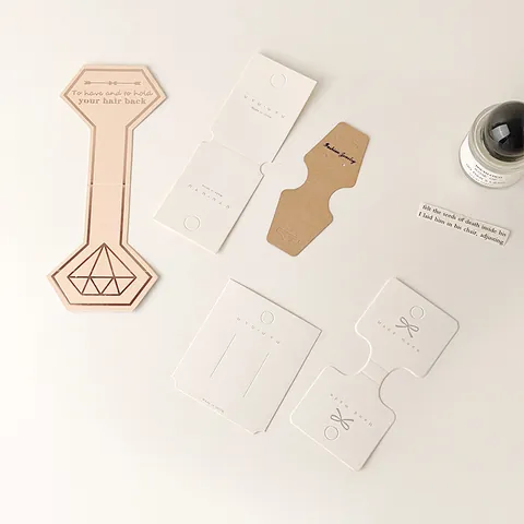 DIY Jewelry Display Cards Paper Packaging Tags For Hair Accessories Stud Earring Necklace Holder Hand Made Minimalist Design