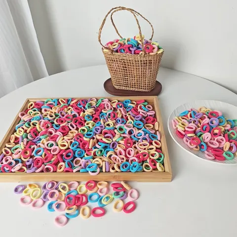 Seamless High Elasticity Hair Ties For Kids Girls Candy Color Multicolor Towel Loop Small Hair Bands Headbands Hair Accessories