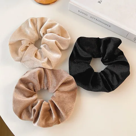 Women Velvet Scrunchies Hair Ties Elegant Solid Color Korean Style Minimalist Elastic Hair Bands Fashion Hair Accessories Daily Wear