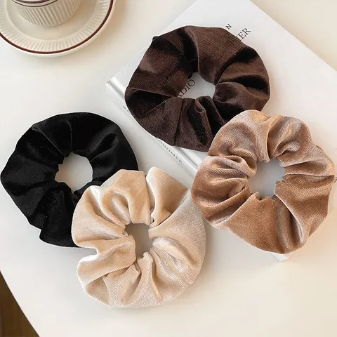 Women Velvet Scrunchies Hair Ties Elegant Solid Color Korean Style Minimalist Elastic Hair Bands Fashion Hair Accessories Daily Wear