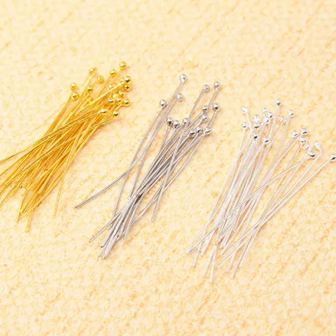 925 Sterling Silver Ball Head Pins For DIY Jewelry Making Connector Round Head Positioning Pins Gold Rose Gold Silver Finding