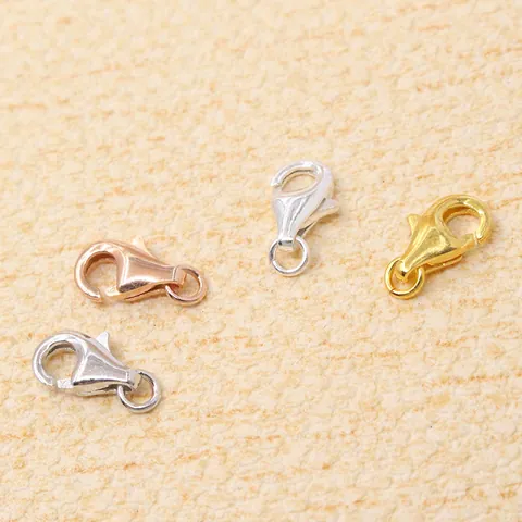 S925 Sterling Silver Lobster Clasp DIY Jewelry Making Accessory Gold Rose Gold Plated Necklace Bracelet Fastener Connector