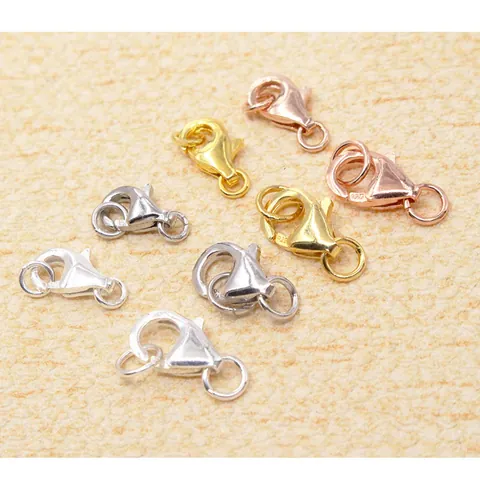925 Sterling Silver Lobster Clasp Teardrop Closure DIY Jewelry Making Component For Necklace Bracelet Findings Platinum Gold Rose Gold Plated Accessory
