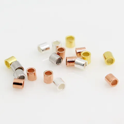 925 Sterling Silver Crimp Tubes Round Straight Tube Positioning Spacer Beads For Jewelry Making DIY Bracelet Necklace Supplies