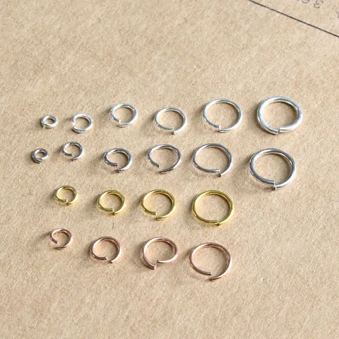 925 Sterling Silver Open Jump Rings For DIY Jewelry Making Craft Connector Circle Platinum Gold Rose Gold Plated Finding