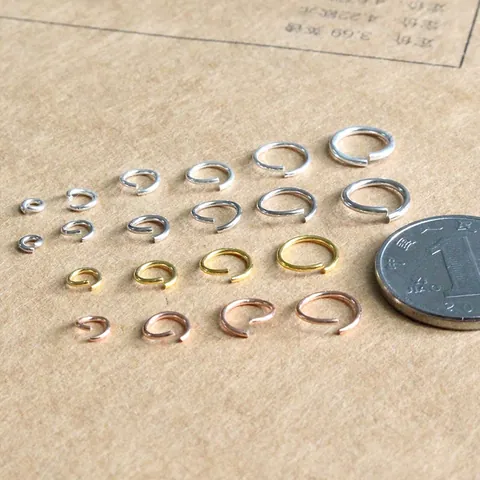 925 Sterling Silver Open Jump Rings For DIY Jewelry Making Craft Connector Circle Platinum Gold Rose Gold Plated Finding