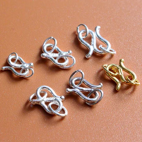 925 Sterling Silver S Hook Clasp Connector For DIY Jewelry Making Necklace Bracelet Connection Gold Silver Plated S Clasp Connector