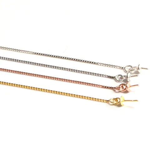 Poste de Plata de Ley 925 Hilos de Pendiente Cadena de Caja Larga DIY Joyería Hallazgos Con Conector de Perno Oro Oro Rosa Chapado Minimalista Mujer Accesorio