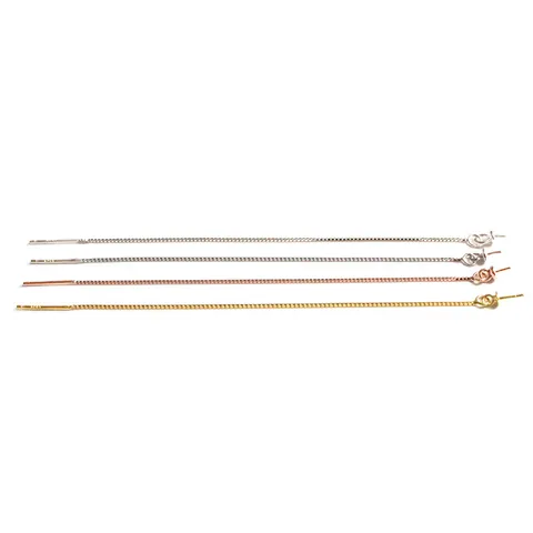 Poste de Plata de Ley 925 Hilos de Pendiente Cadena de Caja Larga DIY Joyería Hallazgos Con Conector de Perno Oro Oro Rosa Chapado Minimalista Mujer Accesorio