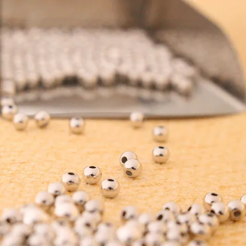 925 Sterling Silver Round Beads High Polished Loose Spacer Beads Gold Rose Gold Plated Ball Beads For DIY Jewelry Making