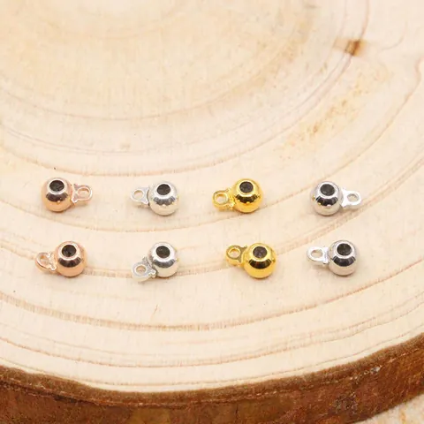 Perline di Posizionamento Regolabili in Argento Sterling 925 Con Inserto in Silicone Perla Scorrevole Con Occhiello Per Fai Da Te Creazione Gioielli
