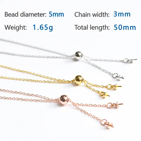 925 Sterling Silver Adjustable Necklace Chain Slider Bead Cross Chain DIY Half-finished Necklace Component Jewelry Making Finding