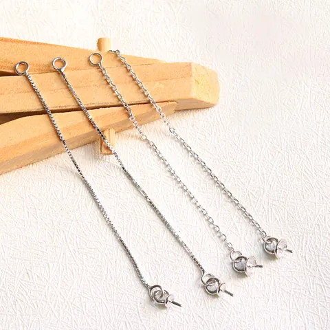 Accessori per Gioielli Fai-da-te in Argento Sterling 925 Con Vassoio a Ciotola Catena a Scatola Croce per Orecchini di Künstliche Perle