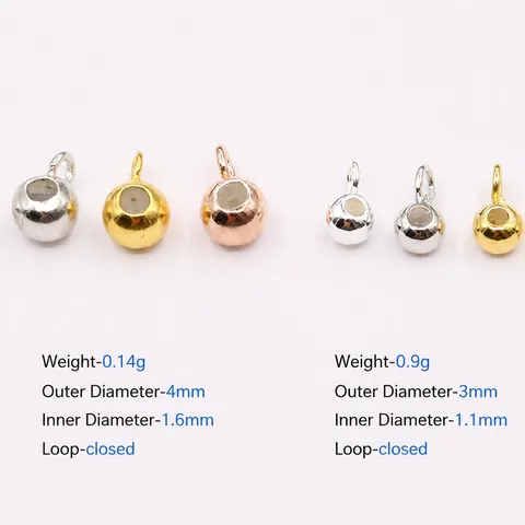 S925 Sterling Silver Adjustable Sliding Beads With Ring Silicone Positioning Spacer Beads DIY Jewelry Making Accessory For Chain