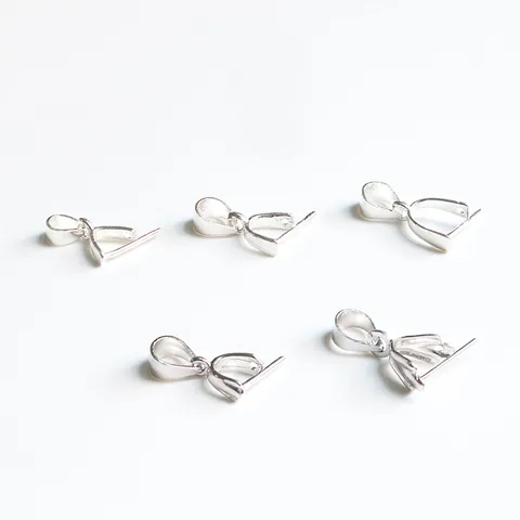 S925 Sterling Silver Pendant Bails DIY Jewelry Finding Clasps For Crystal Jade Pin Bails Connector Findings 925 Silver Jewelry Accessories