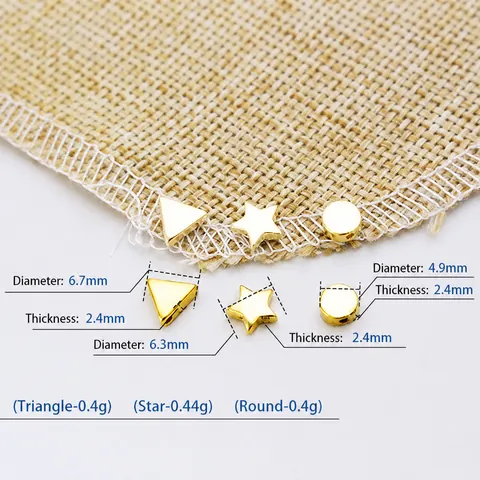 Ciondoli in Argento Sterling 925 Geometrici per Creazione Gioielli Fai da Te Triangolo Tondo Stella Pendenti Placcati Oro Argento Materiali Artigianali