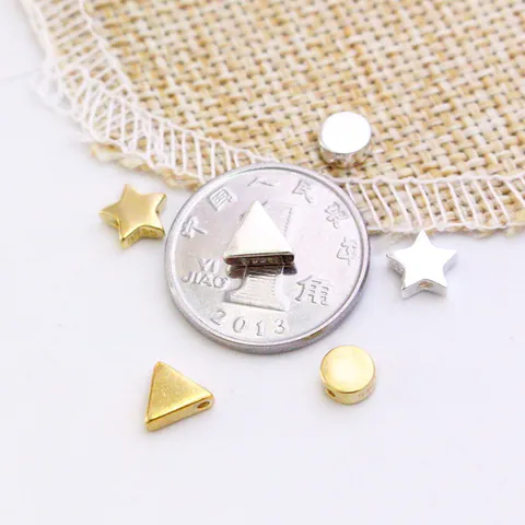 925 Sterling Silver Geometric DIY Jewelry Making Pendants Triangle Round Star Shape Charms Gold Silver Plated Handmade Bead Materials