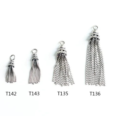 Ciondolo a Nappina in Argento Sterling 925 Antico Retrò Argento Tailandese DIY Accessori Per Gioielli Collana Bracciale