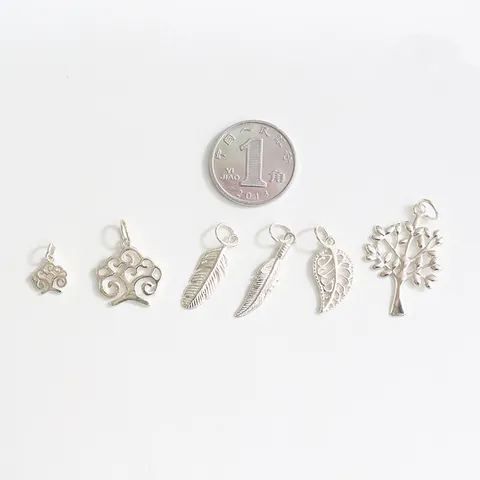925 Sterling Silver DIY Jewelry Charms Tree Of Life Feather Leaf Pendant Only For Necklace Bracelet Making Accessories For Women