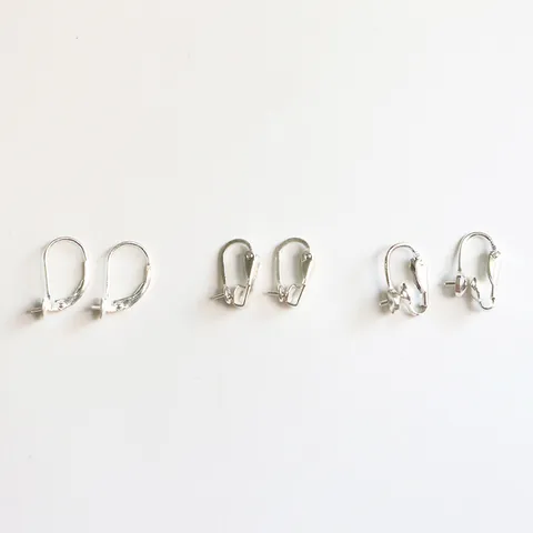 925 Sterling Silver Earring Hooks With Artificial Pearl Tray DIY Jewelry Making Findings Leverback Ear Wires For Women Earring Components