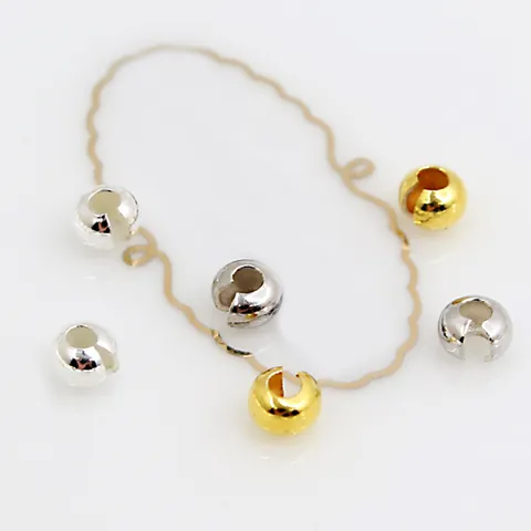 925 Sterling Silver Crimp Bead Covers Open Crescent Beads For DIY Jewelry Making High Polished Craft Findings Accessories